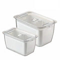 Double layer plastic vegetables and fruits wash kitchen sink drain basket