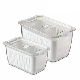 Double layer plastic vegetables and fruits wash kitchen sink drain basket