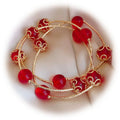 2021 Fashionable 24k Gold Chain Jewelry Bracelet Charms Red Multi-layer Bracelet