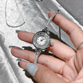 Aimgal Luxury Women's Quartz Watch Elegant Quicksand Dial Bracelet 3ATM Fashionable Space-Time Corridor Rhinestone Shell Face