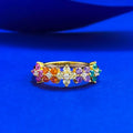 Luxury Fashion 925 Sterling Silver Colored Diamond Camouflage Zircon Ring