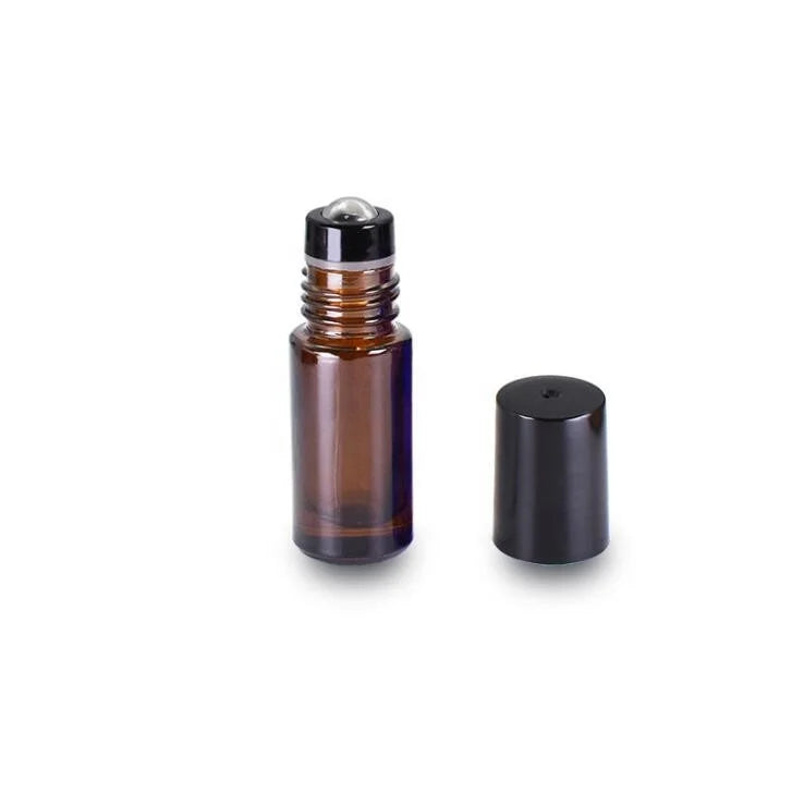 Wholesale Essential Oil Roller Bottles 5ml 5 ML 10ml 10 ML Perfume Blue Fancy Glass Roll on Bottle