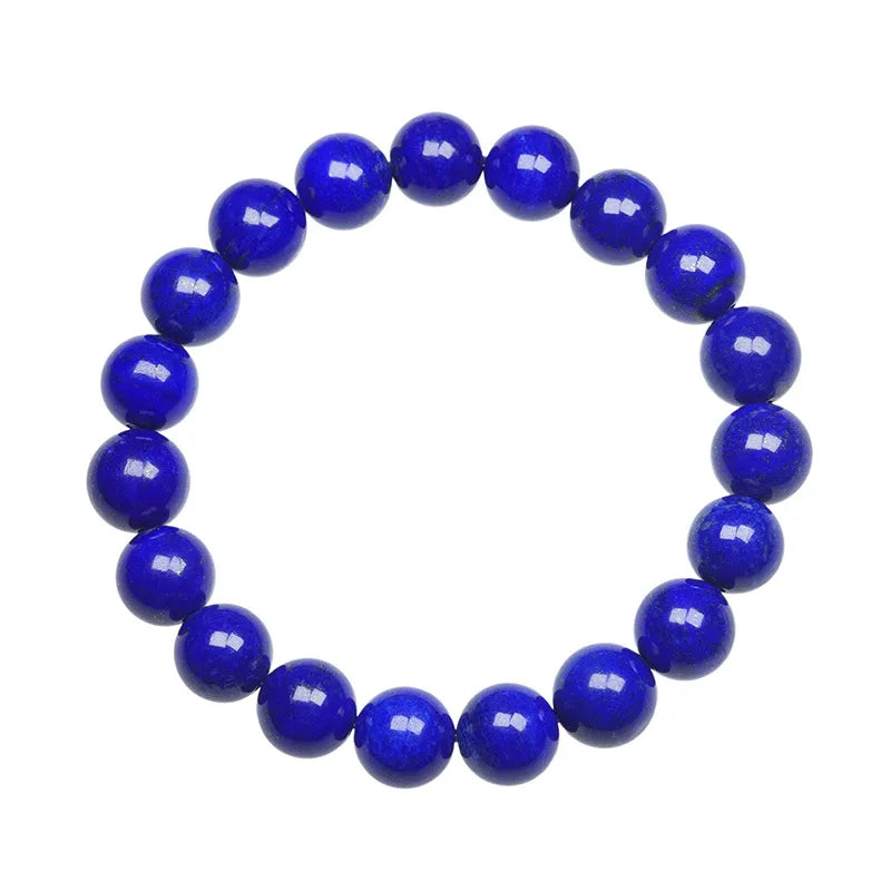 Hot Selling Genuine Natural Gemstone Lapis Lazuli Stone Beads Elastic Stretchy Bracelet Inspirational Jewelry 8mm to 13mm