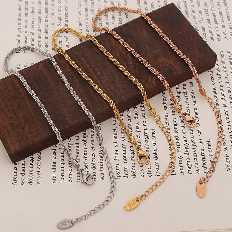 2022 Trendy Pvd 18k Gold Plated Bling Bling Chain Anklet Stainless Steel Waterproof Jewelry