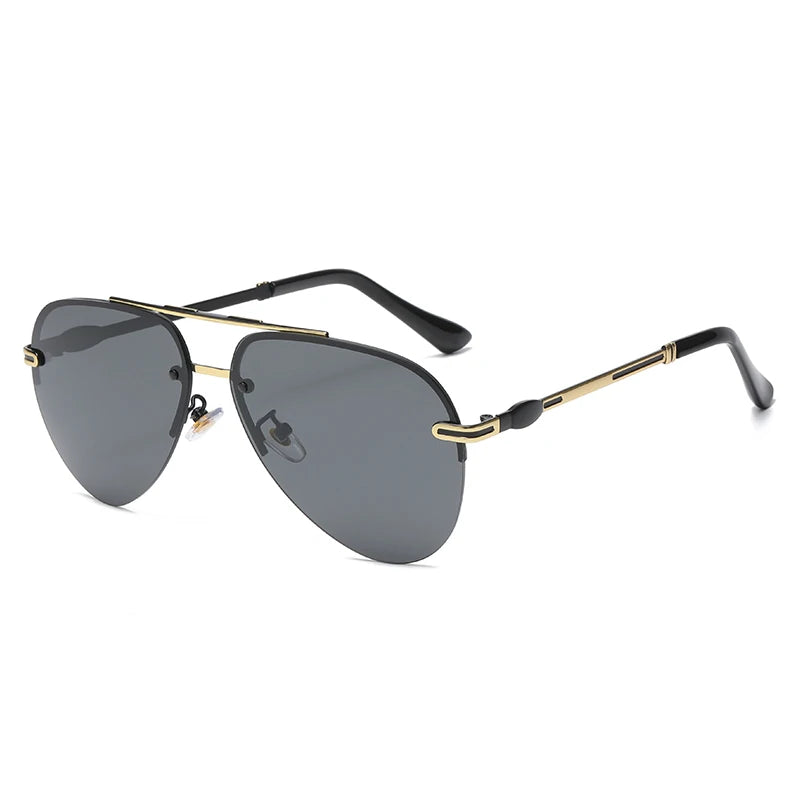 5185 Sunglasses Metal Square Frame Unisex Korean Style Driving UV400 Polarized Photochromic Transition Retro Sun Protection