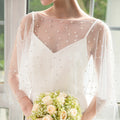 Elegant Pearl Beaded Wedding Jacket Tulle Bridal Wrap-Marriage Accessories Wholesale
