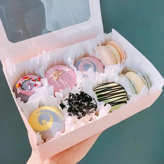 Wholesale Biodegradable Custom Logo Food Grade Material Donut Waffle Pastry Chocolate Dessert Bakery Cake Paper Packaging Box
