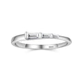 Simple 925 Sterling Silver Micro Inlay Baguette CZ Diamond Stacking Finger Ring for Women Girls