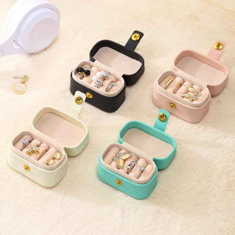 Luxury Wholesales Mini Portable Jewellery Box Leather Storage Organizer  Travel Ring Leather case