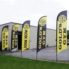 Custom Windproof Advertising Beach Teardrop Feather Flag Banner Vivid Color and Blank Flying Feather Flag