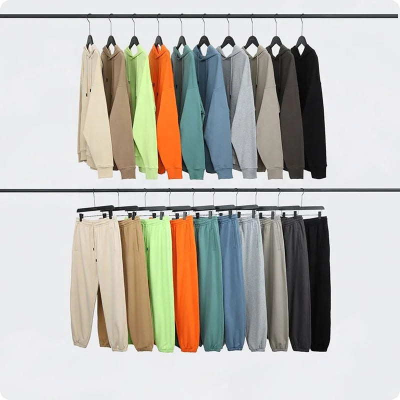 Wholesale Hoodies Custom Logo Gym Plain Tracksuit Sweatshirts Sublimation Mens Custom Oversized Hoodie Set