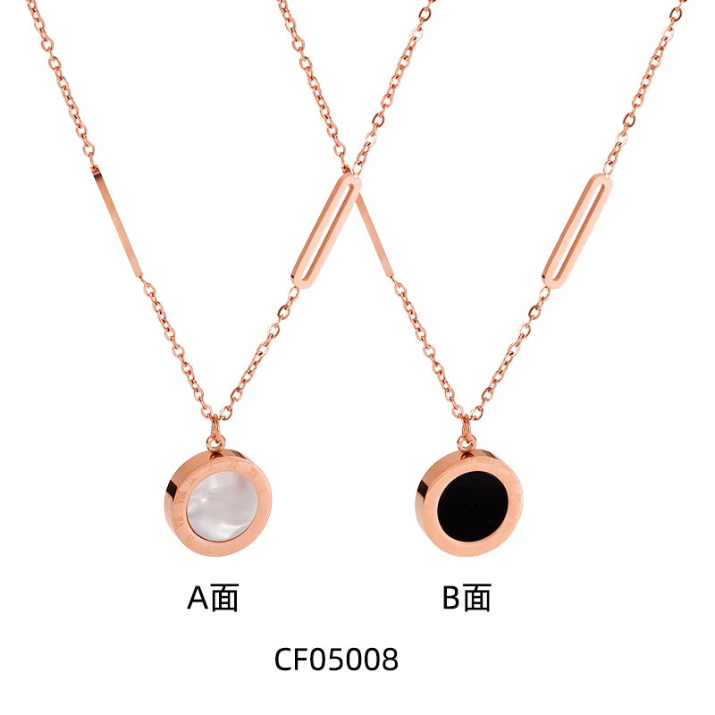 Fashion Jewelry Shell Surface With Roman Number  Necklace Gift Chain Party Figure Necklaces Pendant Wedding