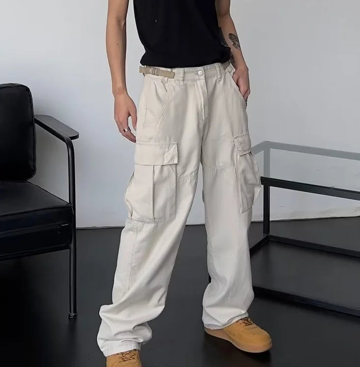OEM Nylon Cotton Oversize Cargo Pants Heavyweight Custom logo Wholesale Vintage Casual Men's Trousers