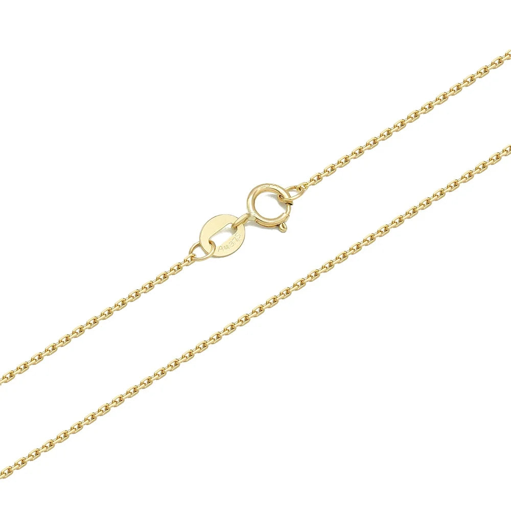 Wholesale AU375 Yellow 9K Link Cable Chain Diamond Cut 9ct Solid Gold Chain in Roll for Jewelry Making