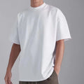 Custom Print T-shirt Mens Tee Shirt Thick Collar 100% Cotton T Shirts Heavyweight Plain Oversized Mock Neck Tshirt for Men