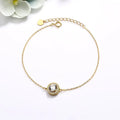 18K Gold Plated Zircon Ladies Hand Chain New Design Round Bracelet for Women Fine Chain & Link Jewelry