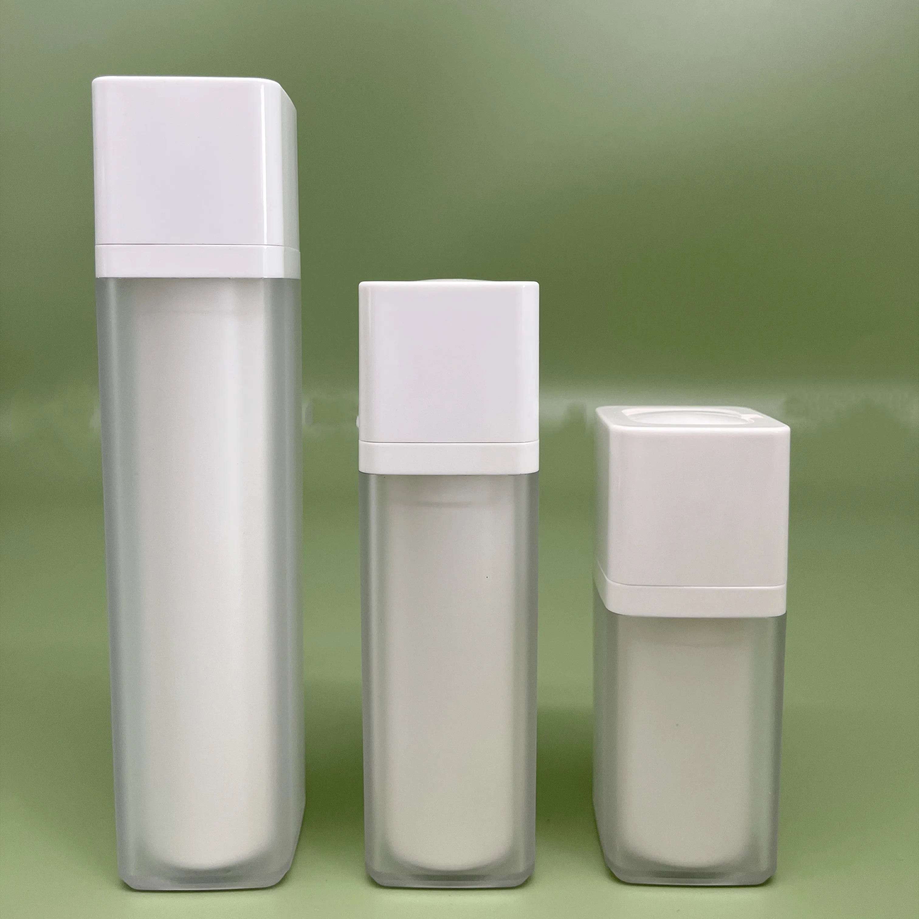 Luxury Frosted 15ml 30ml 50ml Vacuum Lotion Serum Twist up Rotating Airless Pump Bottle Printed Cosmetic Skincare Spray Bottle