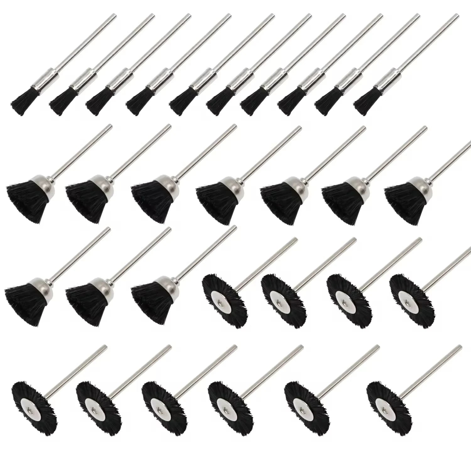 Strong Ostrich Nylon Bristle Wheel Brushes Jewelry Rotary Cotton Polishing Tool Set Ostrich Jewellery Polishing Brush