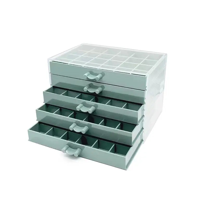Acrylic Multi-Layer 120 Grid Drawer Transparent Desktop Diamond Display Box for Nail Accessories Storage Nail Supplies
