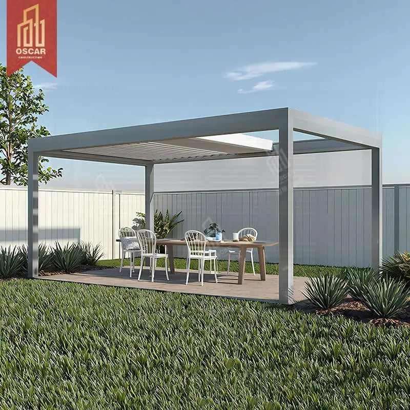 Motorized Waterproof Louver Roof Gazebo Garden Patio Backyard Bioclimatic Aluminum Structure Pergola Canopy Retractable Pergola