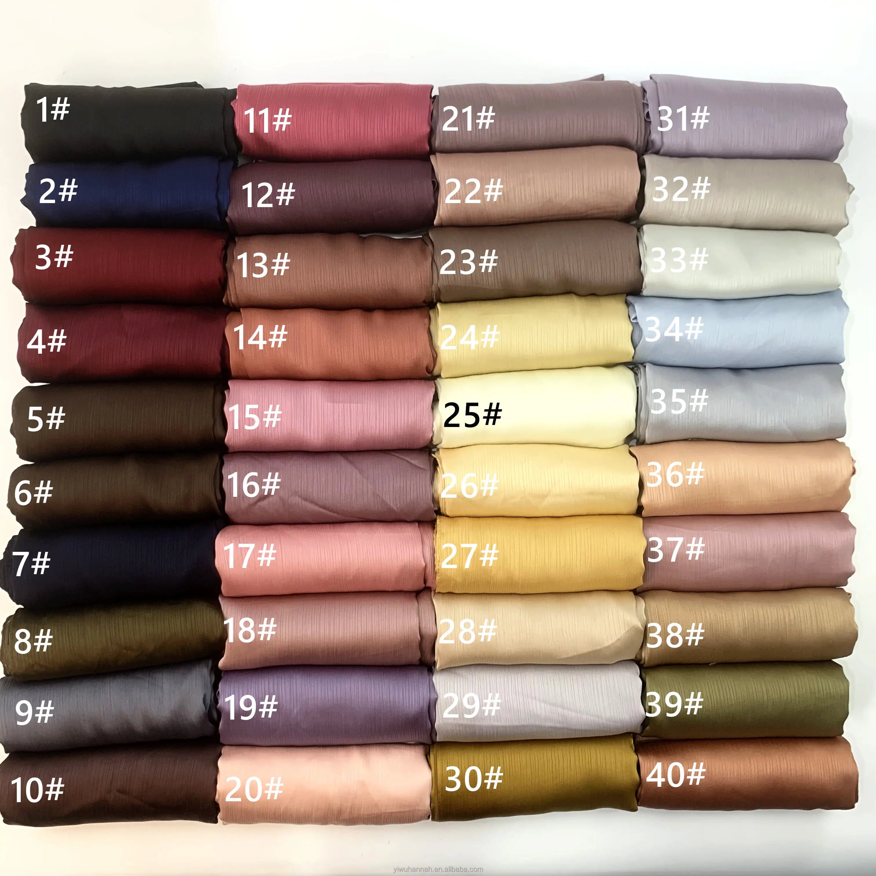New Malaysia Ladies Tudung Satin Crepe Scarf Shawl Wrap Printed Muslim Women's Pleated Stain Silk Hijabs Bawal Type Plain Color