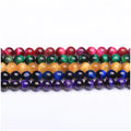 6mm 8mm 10mm 12mm High Quality Loose Round Purple Blue Green Pink Tiger Eye Color Stone Bead for  Bracelet Jewelry Making