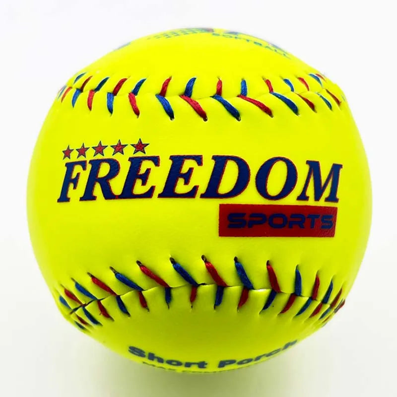 USSA 12inch Optical Yellow Leather Flat Seam Polycore Softball Transfer Printing Slow Pitch Ball Two-Color Stitching Impact