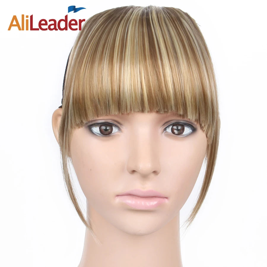 Alileader Hot Sale Heat Resistant Fiber Straight Synthetic Hair Bangs Synthetic Hair Fringe Clip in Hair Extensions for Women MegaBDM