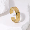 Beimai OEM Anillos Vintage Waterproof 18K Gold-plated Titanium Steel Open Women's Ring