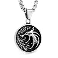 SS8-936P 2023 New Fashion Stainless Steel Viking Round Wolf Head Pendant for Men Simple Jewelry Wholesale Gift