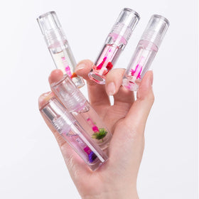Wholesale Moisturizing Lip Balm Magic clear Flower Lip Oil Liquid Transparent Color Changing Hydrating Lip plum Gloss