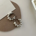 Fine Jewelry Fashion U Shape Pearl Earring 925 Sterling Silver Pearl Hoop Earring