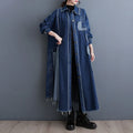 Boutique Wholesale 2026 Autumn New Loose Vintage Double Sided Washed Denim Craft Printed Spliced Women's Coats