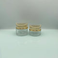 Transparent Round Gold 30G 50G Face Glass Cream Jar with Plastic Cap Skin Care & Eye Cream Packaging Silk Screen Printed