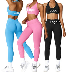 Popular Yoke Active Wear Breathable Lightweight Nylon/Spandex Eco-Friendly Two-Piece Sportswear Set for Women Gym Fitness Yoga
