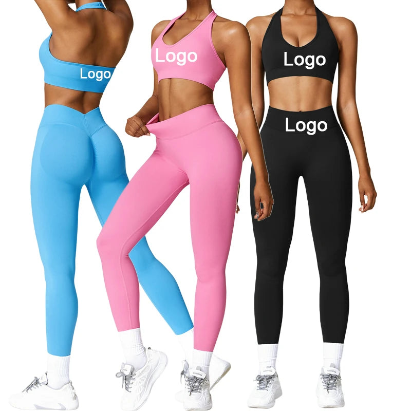 Popular Yoke Active Wear Breathable Lightweight Nylon/Spandex Eco-Friendly Two-Piece Sportswear Set for Women Gym Fitness Yoga