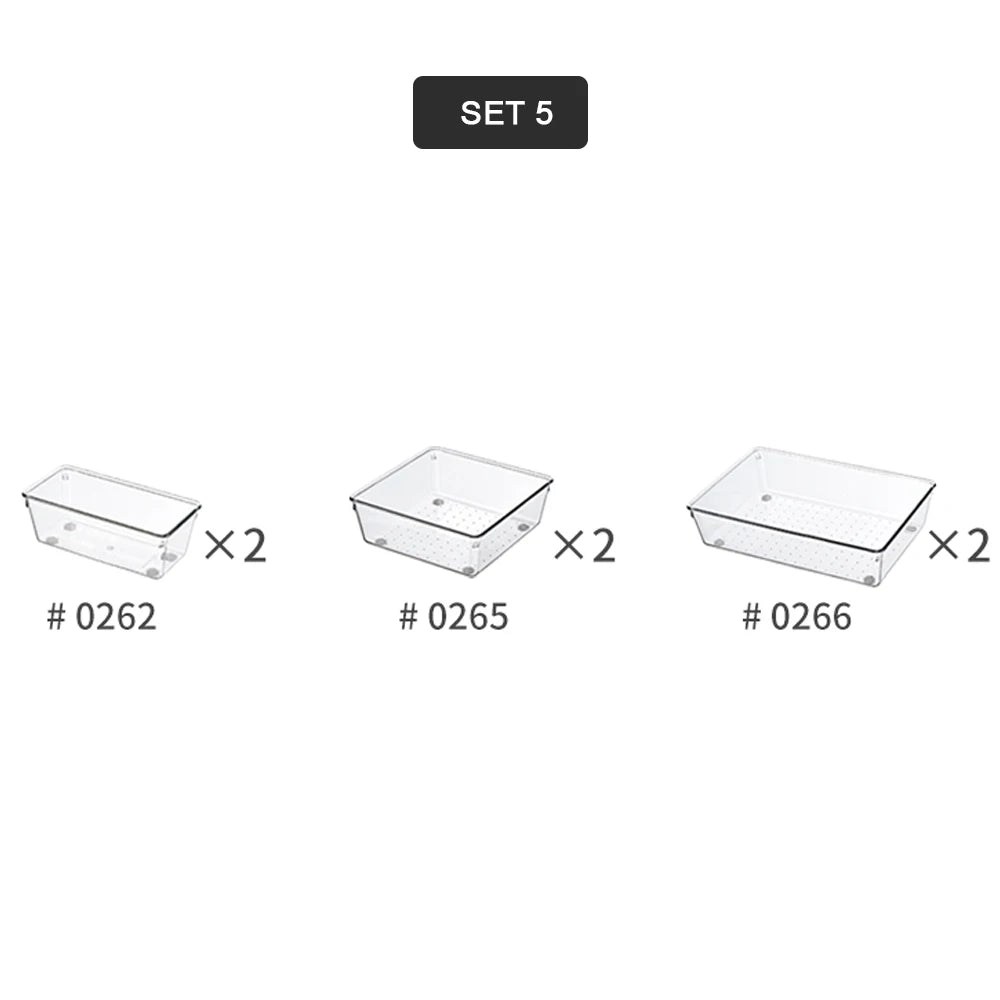 Plastic Drawer Tray Divider Container Desk Drawer Organizer for Dresser Makeup Kitchen Utensil Office