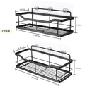 Modern Hotel Bathroom Adhesive Rustproof SUS304 Stainless Steel 2-pack Mesh Organizer Storage Rack