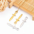 Wholesale 18K Gold Plated Stainless Steel Small Sword Pendant Charm for Necklace Earring DIY Making Non Tarnish Jewelry Finding