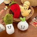 Cute Creative Soft Simulation Vegetable Plush Keychain Funny Backpack Pendant Food Play Series-Onions Ginger Garlic 8-12cm Anime
