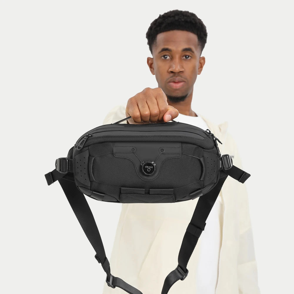 OZUKO 9825 Mini Crossbody Sling Bag Fashion Waterproof Portable 8L Capacity Phone Holder for Men Women Workout Travel