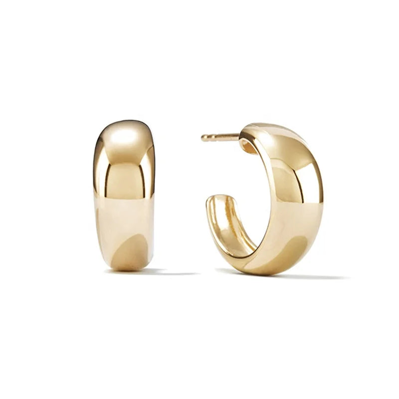 Milskye Newest 925 Sterling Silver Vintage Wide Ridged Hoop Earring Inspired Trendy Earring
