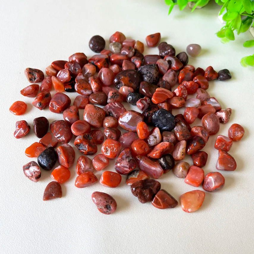 Polished South Red Agate Tumbled Stones for Garden Decoration