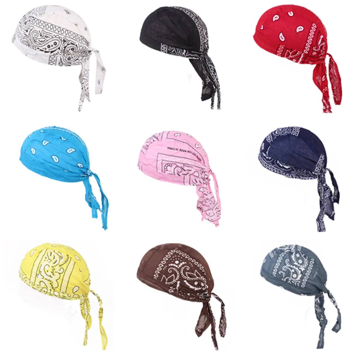 Men Women Fashion Durag Cotton Printing Multicolor Hat Biker Outdoor Sports Bandana Head Wrap