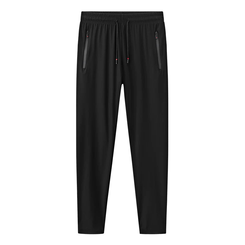 Men's Summer Casual Fitness Sweatpants Quick Dry Breathable Nylon Trousers Ice Silk Plus Size Sports Pants