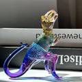 Animal Dinosaur Eco-Friendly Hexagon Crystal Glass Sculpture Fairy Theme Etched Silk Screen Printed Carved Model Souvenir