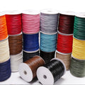 Chinese Eco-friendly 4mm Wide in Stock Colored 100% Polyester Waxed Cord String on Roll for Jewelry Making