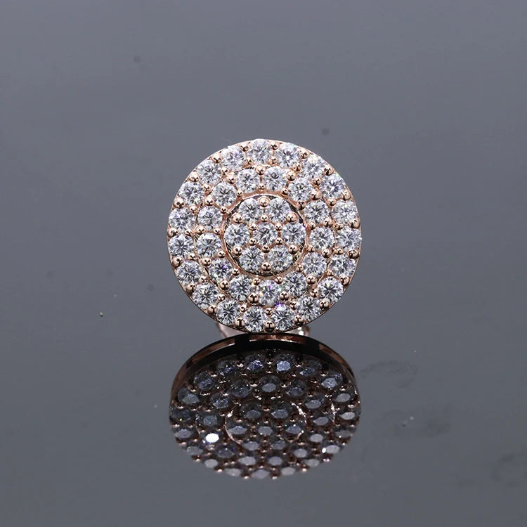 Luxury Earrings for Women  Fashion 14k Solid Rose Gold Earrings White Moissanite Earrings Stud Jewelry Set