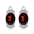 A2058 Abiding Classic Natural Red 925 Sterling Silver Earrings Engagement Gemstone Ladies Earring for Women