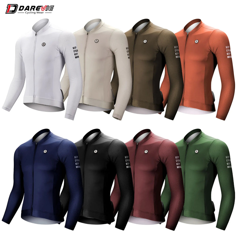 Darevie Customization Popular Breathable Long Sleeves Men Women Cycling Jersey Bike Clothes Bicycle Clothing